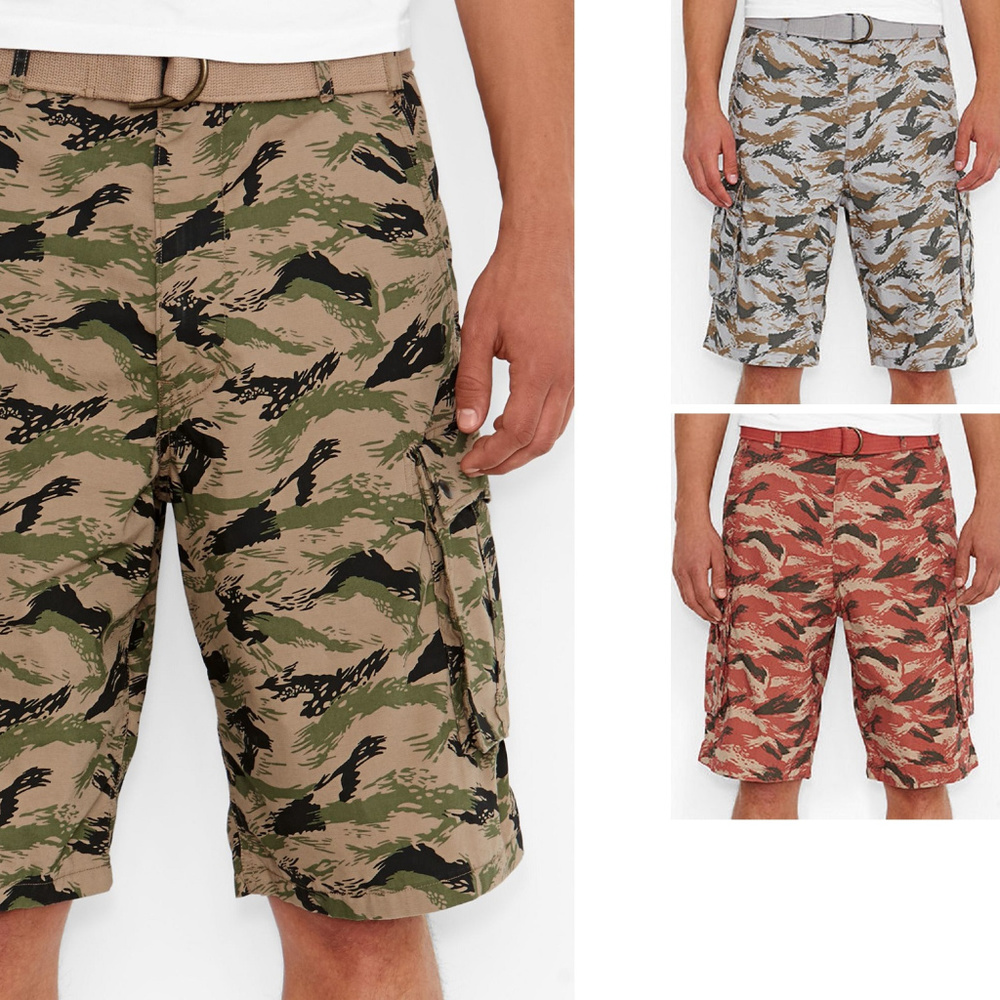 NEW Levi's Leaf Camo Belted Cargo shorts